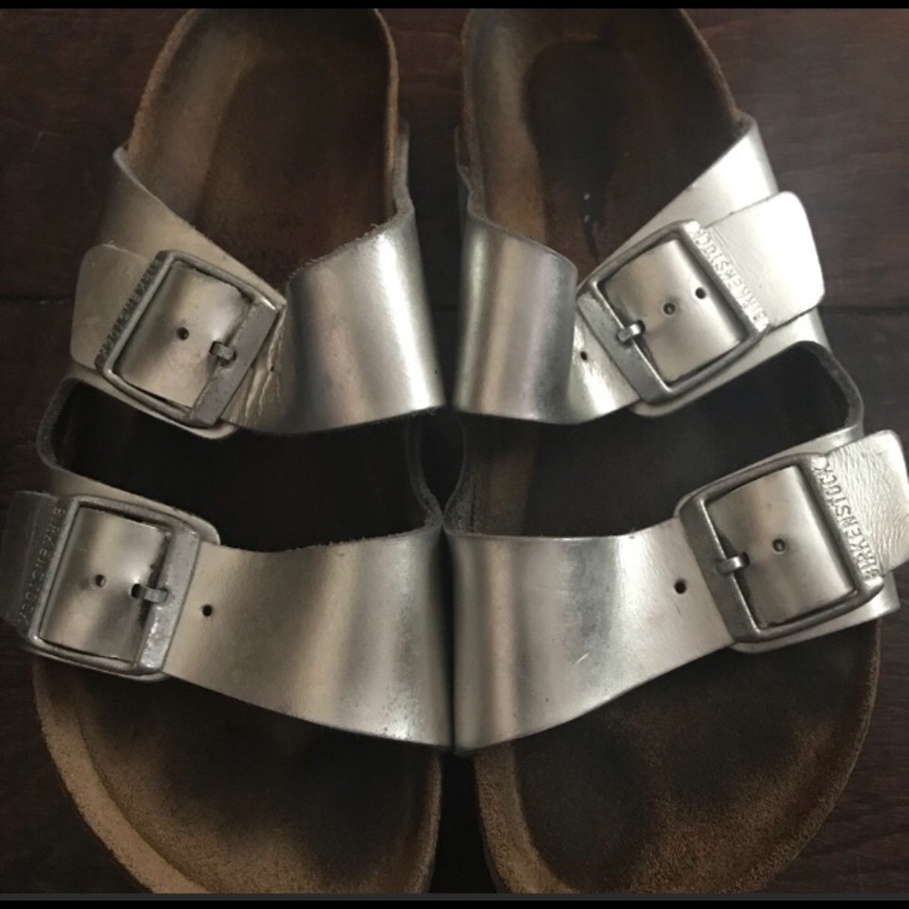 Arizona Silver Birkenstocks size 38 (size 7.5 - 8)